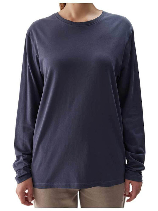 4F Women's Athletic Blouse Long Sleeve Blue