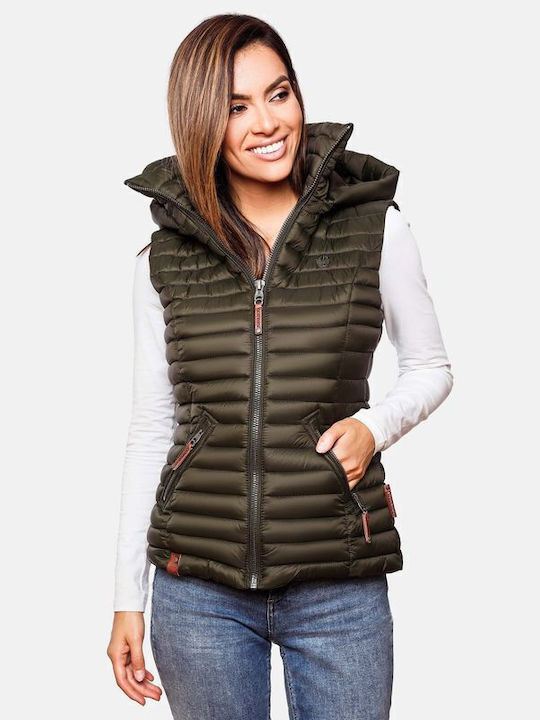 Navahoo Women's Short Puffer Jacket for Winter with Hood Olive NAV-SHAD-OLIVE