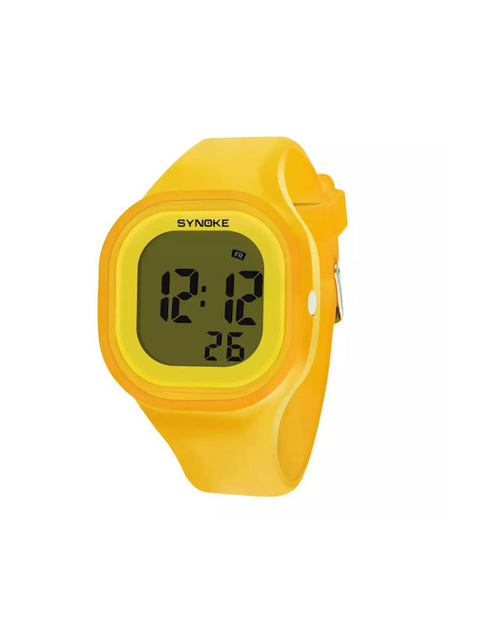 Synoke Kids Digital Watch with Rubber/Plastic Strap Yellow