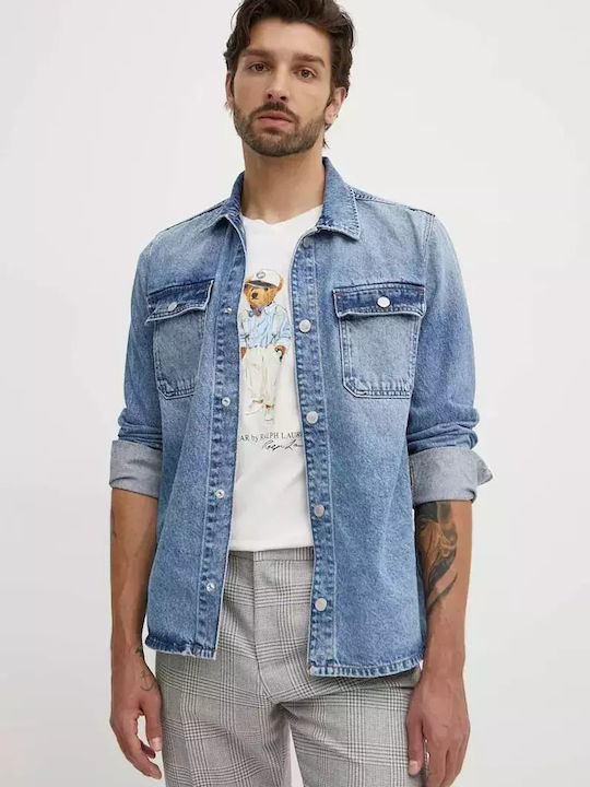 Long Sleeve Denim Overshirt in Regular Fit Blue