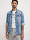 Long Sleeve Denim Overshirt in Regular Fit Blue