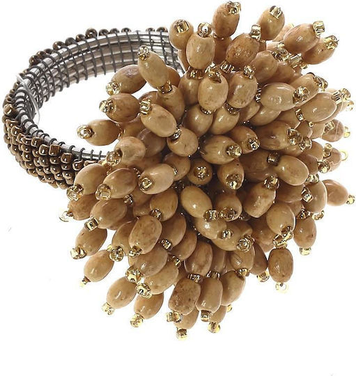 Perlenholz Mango-Serviettenring Beige 6,45cm Packung mit 6
