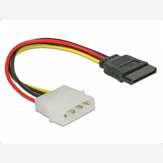 Delock Molex 4 Pin To Sata 15 Pin Cable 12 Cm