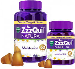 ZzzQuil Natura Melatonin Supplement for Sleep 90 caps Mango & Banana