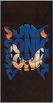 Sega Sonic The Hedgehog Παιδική Πετσέτα Θαλάσσης Μαύρη 140x70εκ.