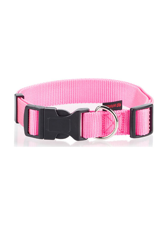 Pet Interest Plain Line Dog Collar Hot Pink XSm...