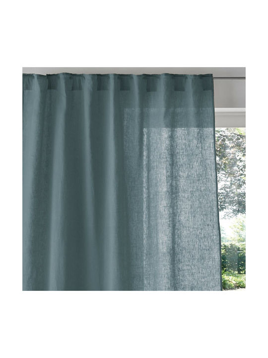 La Redoute Interieurs Κουρτίνα με Τούνελ Μπλε 135x220εκ.