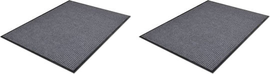 vidaXL Fußmatten Teppich mit rutschfester Unterlage Gray 60x90cm 2Stück