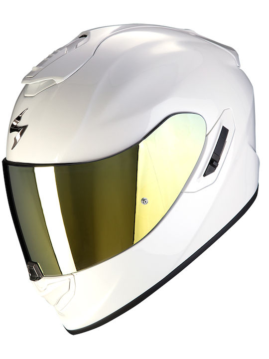 Scorpion EXO 1400 EVO II Full Face Helmet with Sun Visor ECE 22.06 1580gr Solid Pearl White