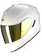 Scorpion EXO 1400 EVO II Solid Pearl White Κράνος Μηχανής Full Face ECE 22.06 1580gr με Sunvisor