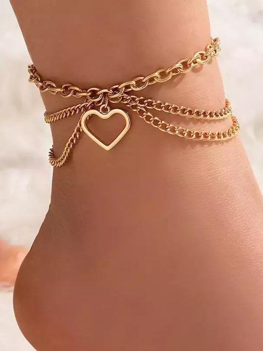 Bracelet Set Anklet Chain with design Heart