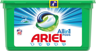 Ariel All In 1 Απορρυπαντικό Ρούχων Alpine 40 Μεζούρες