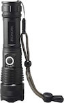 Sonora Rechargeable Flashlight LED with Maximum Brightness 1000lm Black