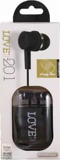 Love EV-201 In-ear Handsfree Ακουστικά με Βύσμα 3.5mm Μαύρο