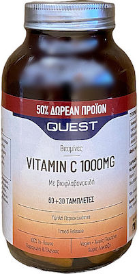 Quest Vitamin C Timed Release Vitamin 60 tabs & Vitamin C 1000mg 30 tabs for Energy & Immune System Boost 1000mg Timed Release