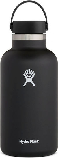 Hydro Flask Hydro Flask Wide Mouth Μπουκάλι Θερμός Ανοξείδωτο BPA Free 2lt Μαύρο