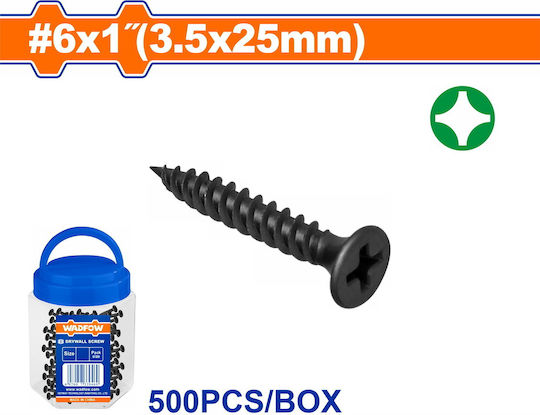 Wadfow Drywall Screw with Diameter M3.5 and Length 25mm 500pcs