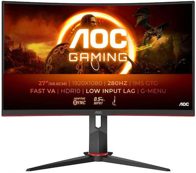 AOC C27G2Z3/BK VA Gebogen Monitor 27" FHD 1920x1080 280Hz mit Reaktionszeit 1ms GTG