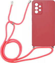 Samsung Galaxy A13 4g Tpu Silicone Back Cover Case Red Strap Neck Cord Oem