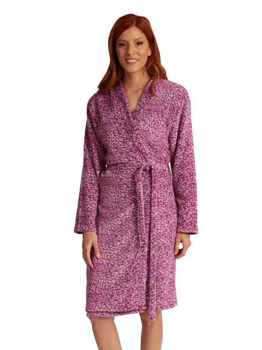 Lydia Creations Winter Women's Fleece Robe Purp...