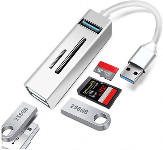 Andowl Q-hu803 3-Port USB 3.0 Hub with USB-A Connection Silver
