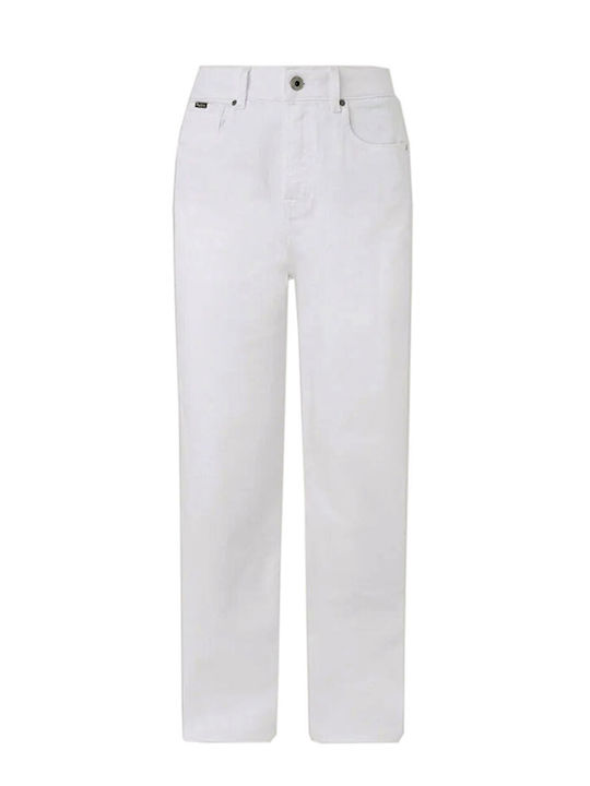 Pepe Jeans Blugi pentru femei cu croială largă WHITE