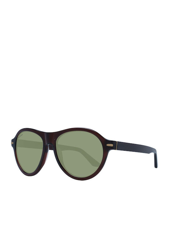 Serengeti Unisex Sunglasses with Brown Plastic Frame and Green Lens SS527004