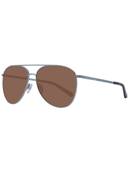 Ted Baker Men's Sunglasses with Gray Metal Frame and Brown Mirror Lens TB1510 800