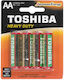 Toshiba Цинкови батерии Цинк AA 1.5V 4бр