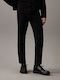 Men's Cropped Elastic Jeans Pants with Relaxed Fit Black