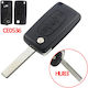 Car Key Shell with Blade with 3 Buttons for Citroen / Peugeot