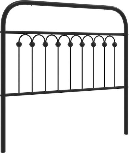 vidaXL Metallic Bed Headboard Black 105x100cm