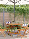 Set Sala De Mese Pentru Exterior 5 Piese Albastre/Albe Cu Perne