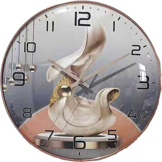 Wall Clock Plastic Gold 25x4.5cm