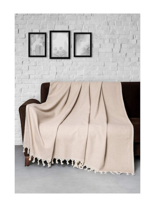 Sofa Throws 2 Seater 170x230cm Beige