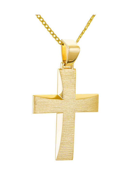 Papoulidis Jewellery Men's Gold Cross 14K Double Sided