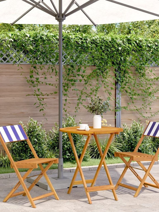 Garten- und Outdoor-Möbelsets für kleinen Raum 3 Stück Blau/Weiß mit Kissen