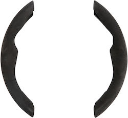 Lampa Husă Volan Auto Microfibră Negru cu Cusătură Neagră