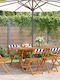 Outdoor Chair Wooden Blue with Cushion 6pcs 37x32.5x80cm
