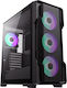 GameMax Siege Gaming Full Tower Computer Case with Window Panel and RGB Lighting Black