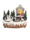 Christmas Decorative Figurines Village Illuminated Shop with Motion