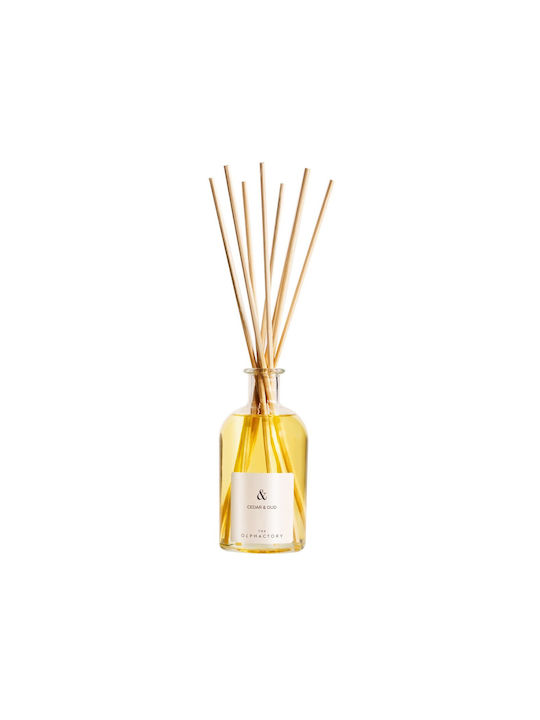 Bastonase și difuzor olfactiv pentru cameră cu parfum de cedru și oud, 250ml