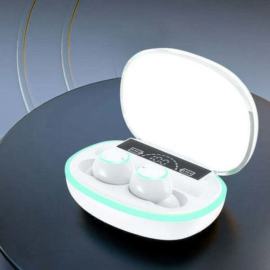 Treqa BT-36 In ear Bluetooth хендсфри Слушалки с Устойчивост на Пот и Кутийка за Зареждане Бял