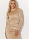 Makadamia Mini Evening Dress Beige