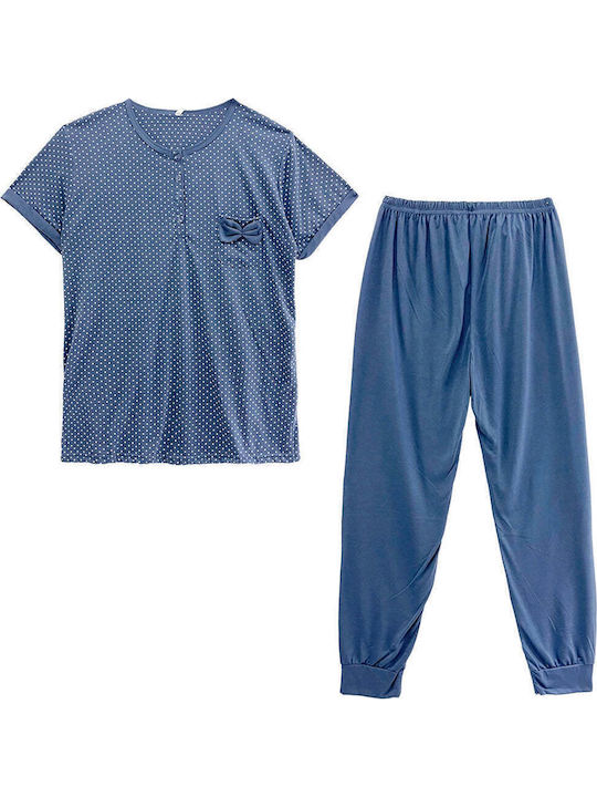 Women's Pyjama Set Summer Short Sleeve Long Pan...