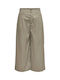 Only Women's High-waisted Cotton Capri Trousers in Loose Fit Beige