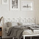 vidaXL Metallic White Bed Headboard 156x90cm
