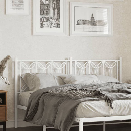 vidaXL Metallic White Bed Headboard 156x90cm