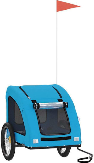 Vidaxl Pet Bicycle Trailer Blue Oxford Fabric Iron Blue