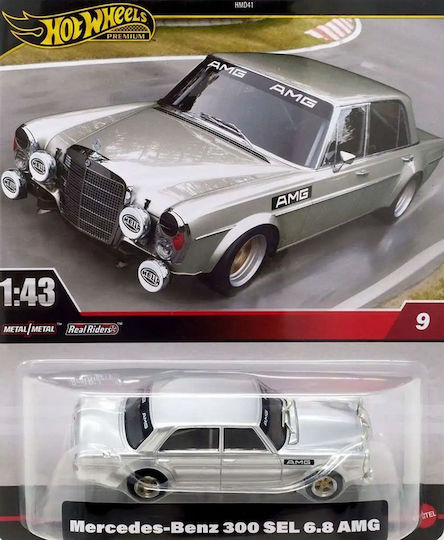 Hot Wheels Premium Real Riders Car Mercedes-Benz 300 SEL 6.8 AMG Scale 1:43rd 1:43 For 3+ Years